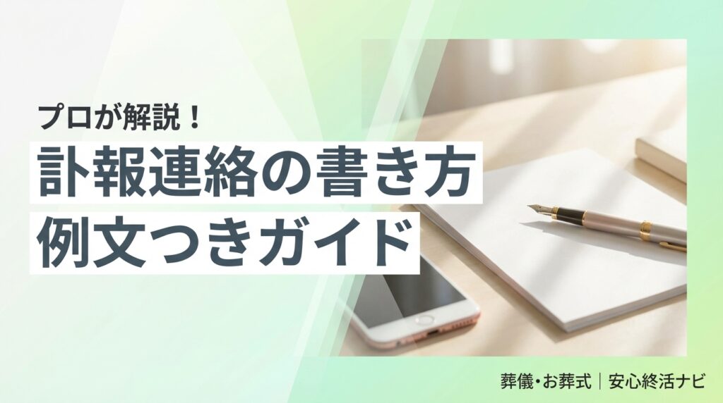 訃報 連絡 方法 書き方 例文のイメージ画像